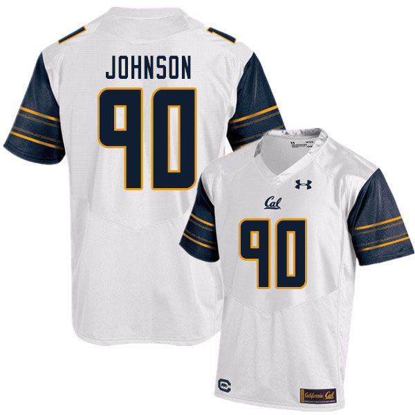 Men #90 Brett Johnson Cal Bears UA College Football Jerseys Sale-White